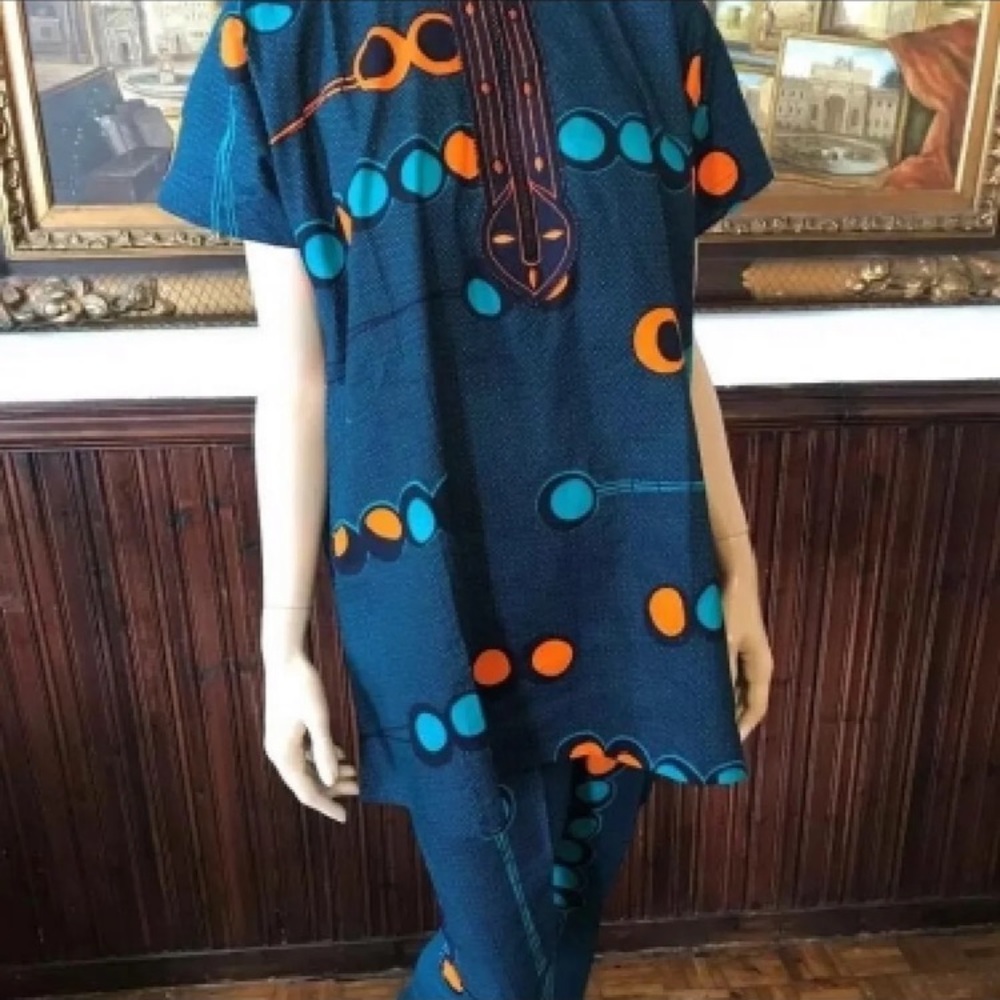 African Ankara Print Top Pants 2 Set -S/M